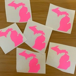 Hot Pink Michigan Vinyl Sticker Pack